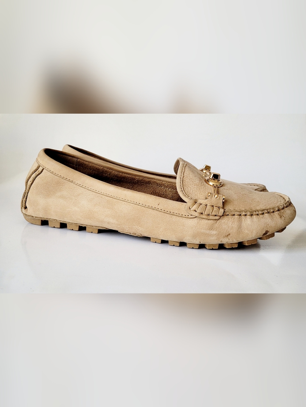 Coach Arlene Turnlock Tan Buttery Soft Suede/Nubuck Loafers/Driving Shoes US 9 - Picture 14 of 16